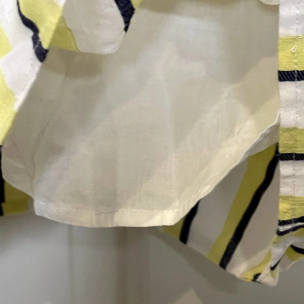 Cupcakes & Cashmere Womens Sun‎ Dress Size 2 Yellow Blue White Striped Lined - Picture 4 of 5